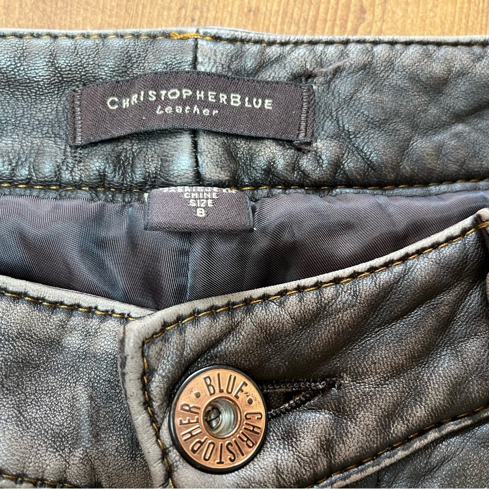 Butter leather designer jeans by Christopher Blue W28”x32”L